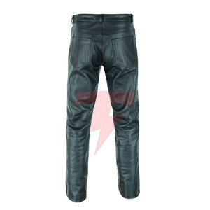 Premium <b>Men</b> <b>Leather</b> <b>Pants</b> Lightweight High Breathable Soft Smooth Texture Classic Straight Fit Durable Stitching Fashionable - Product Image 2