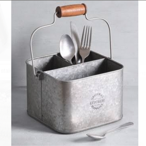 Handmade Galvanized Metal <b>Vintage</b> <b>Cutlery</b> Holder for Kitchen Storage & Dining Table Decor Customizable Sustainable Design - Product Image 3