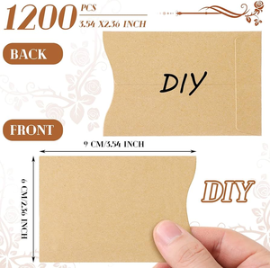 Pochettes personnalisées en papier écologique pour cartes de crédit ou enveloppes pour cartes-clés d'hôtel, inscriptibles et imprimables, pour cartes-cadeaux - Product Image 4