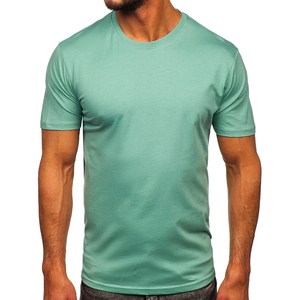 เสื้อยืดคอกลมแขนสั้นทรงเข้ารูปสำหรับผู้ชาย สีพื้น ผ้าเจอร์ซีย์คอตตอนระบายอากาศ เป็นมิตรกับสิ่งแวดล้อม สไตล์สตรีทแวร์ลำลอง - Product Image 1
