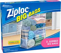 1 BIG 20 gallon JUMBO ZIPLOC XXL Clear Plastic BAG Large clothes storage  ZipLock  eBay