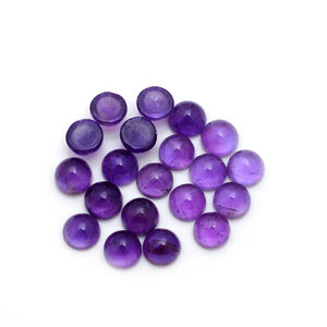 พลอยสีม่วงธรรมชาติ4มม. อัญมณีทรงรีหลังเรียบแบนพร้อมใบรับรอง IGI เครื่องประดับ - Product Image 3