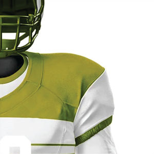 Personalizado 100% poliéster sublimado hombres uniforme de fútbol americano transpirable Parot verde blanco aparejos sarga equipo frente corto - Product Image 4