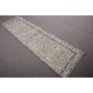 Tapis de 2,3 x 8,2 pieds, tapis turc vintage, tapis oriental blanc - Product Image 4