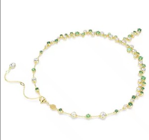 Collar de Constella glamuroso, cortes de cristal mixtos verdes, forma de Y, joyería estrellada chapada en oro, pieza llamativa para ella - Product Image 3