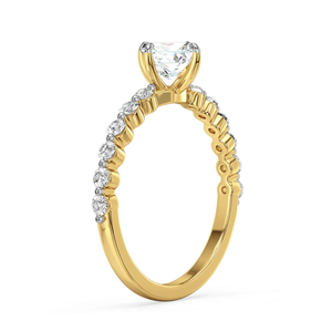 IGI Certifié 3.5 Carat F Couleur VVS2 Clarity Princess Cut Lab Grown Diamond Bague de fiançailles en or jaune 14K - Product Image 3