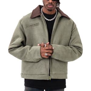 แจ็กเก็ตผ้าแคนวาสสำหรับผู้ชายผ้าฝ้าย100% สวมใส่สบายออกแบบโลโก้ได้ตามต้องการ - Product Image 4