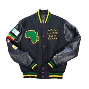 Nueva Llegada Casual Hombres Streetwear Cool Varisty Chaquetas de Cuero Versity University Bomber College Jacket para Hombres - Product Image 4