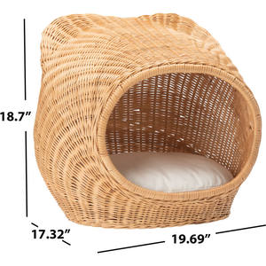 Cama para Gatos de Mimbre Natural Tejida a Mano con Diseño Nuevo, Casa para Mascotas con Cojín para Gatos de Interior, Fabricada en Vietnam - Product Image 6