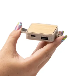 Hub USB Personalizzabile in Fibra di Grano Caco, Gadget Promozionale Personalizzato - Product Image 2