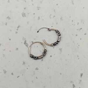 Wire Wrapped 925 <b>Sterling</b> <b>Silver</b> Bohemian <b>Hoop</b> Earrings Handmade <b>Silver</b> Wire Wrapped Bohemian <b>Hoops</b> 925 <b>Sterling</b> <b>Silver</b> - Product Image 3