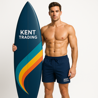 Short de bain tricoté pour homme, personnalisé, séchage rapide, léger, respirant, en polyester, grandes tailles, décontracté, pour la plage et la piscine, été, avec logo frontal, OEM