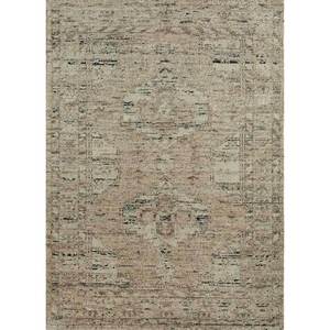 Alfombra de Lana Anudada a Mano, Color Tomillo Beige Marrón, Estilo Boho AKWL-1050, Patrón Abstracto de Medallón para Entrada, Pasillo, Sala de Estar, Hecha a Mano - Product Image 1