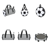 Sac de rangement durable en EVA sur le thème du football, fabriqué en tissu tricoté double face ; Sac rigide portable à fermeture éclair pour usage récréatif