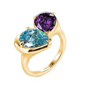 Jeulia Elegance Double Pear Toi Et Moi Cocktail Fashion <b>Ring</b> - Product Image 3