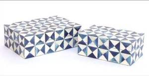 Boîte à bijoux incrustée de bois et d'os faite à la main Boîte à bijoux pour femmes en résine de bois de qualité supérieure Emballage et vente personnalisés - Product Image 5