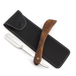 Lames de rasage légères à bord unique Manche en bois Rasoir à gorge coupée pour les barbiers Caractéristique de sécurité Rasoir - Product Image 5