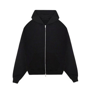 Cotton Blended Zipper Hoodies For Men Loose Fit Winter Fashion Wear Custom Design Solid Color Men Zipper Hoodies - Product Image 1