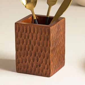 Best Selling Top Quality Textured Wooden Cutlery Holder For Cutlery And Utensils Holder in Best Price - Product Image 2