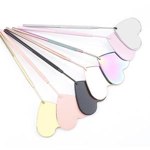 Miroir de maquillage en acier inoxydable imprimé papillon durable pour extensions de cils Logo personnalisé Cosmétiques aspect naturel - Product Image 1