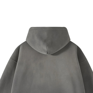 Sweat-shirt streetwear personnalisé délavé au soleil, épaules tombantes, lourd, surdimensionné, à fermeture éclair, broderie de patch, unisexe, prix de gros - Product Image 5