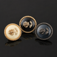 Kancing Logam Enamel Bunga Mawar untuk Mantel Wol, Blazer, Jas, Aksesoris Pakaian Formal