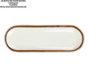 Plateau de service en bois à imprimé floral personnalisé Top plaqué et vente chaude Plateau en bois imprimé émaux Fabriqué en Inde 4 - Product Image 1