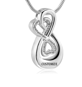 Colgante de urna infinito personalizado, cadena de serpiente de acero inoxidable, joyería de cremación para cenizas, collares de recuerdo de mujer, urna de tamaño personalizado - Product Image 6