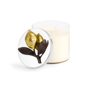 Support de Bougie Chauffe-Plat en Verre Doré de Luxe en Bois de Citron, 13,5 oz, avec Couvercle Décoratif, Écologique, Fait Main, Décoration de Noël pour la Maison, Cadeau - Product Image 2
