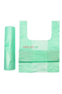 Biodegradable LDPE Poly T-Shirt <b>Bag</b> With Vest Handle for Shopping Business Use Packaging & Printing Products - Product Image 5