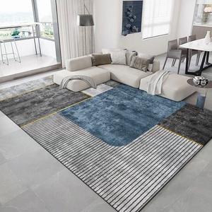 Alfombra de terciopelo personalizada de gran tamaño con base antideslizante de puntos, altura de pelo suave, patrón abstracto moderno, alfombra completa para sala de estar - Product Image 3