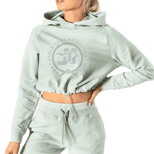 Meilleure vente de qualité supérieure sweat à capuche de gymnastique pour femmes respirant éponge tricoté matériel élégant conception OEM décontracté avant imprimé automne - Product Image 1