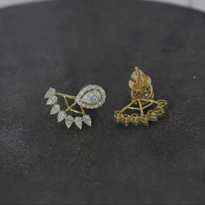 Pendientes de diamantes blancos cultivados en laboratorio con claridad VS1 a la moda IGI SGL certificado chapado en oro rosa elegante regalo de boda - Product Image 1