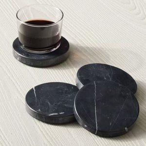 Regalos personalizados Posavasos de mármol de piedra Cantidades a granel Excelente calidad 10cm 4 pulgadas Posavasos de vidrio con taza de mármol - Product Image 1