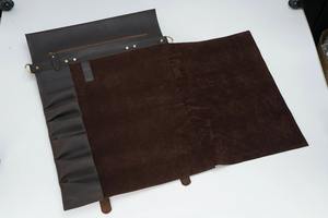 Sac à enrouler pour couteau en cuir véritable robuste LKR-0048 de couverture de couteau de chef professionnel pour pochette de rangement multi-outils de voyage OEM - Product Image 5