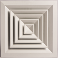Diffuseur de plafond carré à lame plate - Design graphique en aluminium haute performance pour systèmes CVC commerciaux, personnalisable