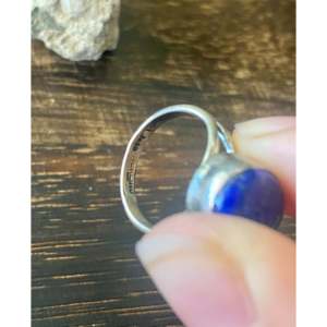 Navajo Made Fine Jewelry <b>Lapis</b> and Sterling Silver Geometric Pattern <b>Ring</b> Size 5.5 for Everyday Wear - Product Image 5