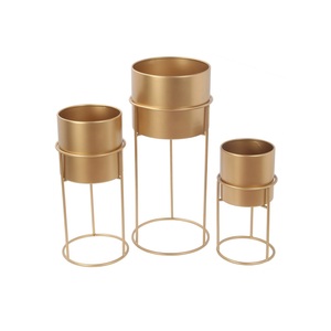 Metal Planter Stand with Removeable Bucket Style Pot Gold Color Available in Wholesale Price From Top Listed Exporter - Product Image 3