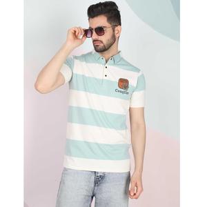 Getzo เสื้อยืดผู้ชายพรีเมี่ยมทรงสลิมฟิตพิมพ์ลายทางเสื้อผ้าลำลองทุกวันส่งตรงจากอินเดีย - Product Image 1