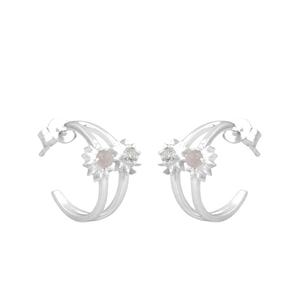 Unique Design 925 Sterling Silver Natural Rainbow Moon Stone And Cubic Zircon Gemstone <b>Earrings</b> For Occasions Jewelry Supplier - Product Image 1