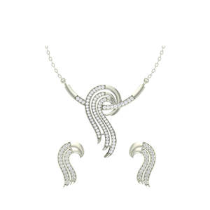 Ensemble de bijoux fins CLARA en argent sterling 925 plaqué rhodium, pendentif Zoe, boucles d'oreilles, collier avec chaîne, cadeau pour femmes et filles - Product Image 1
