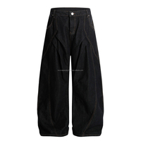 Pantalon en jean tricoté vintage pour homme, taille mi-haute, coupe droite, respirant, coupe ample, délavage moyen, motif uni, été automne, le plus vendu