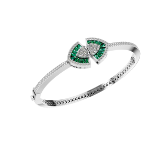 14k Gold <b>Fine</b> Luxury <b>Bangle</b> with Emerald and Natural Diamond Wedding Occasion Jewelry for Women OEM ODM Manufacturer in India - Product Image 5