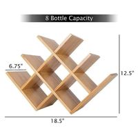 Porte-vin vertical moderne en bois massif, support autoportant pour 8 bouteilles, colonne de rangement et présentoir à vin pour bar à domicile et restaurant
