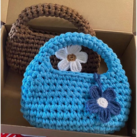 Sac fourre-tout tendance en rotin tressé à la main pour femme, motif uni, ouvert, en laine crochetée, idéal pour l'été, fabriqué au Vietnam