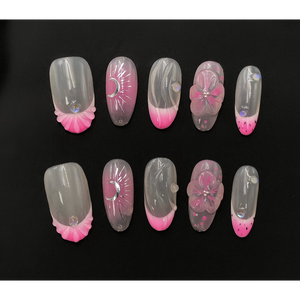 Set di chiodi da bara quadrati corti di lusso con unghie a mezze dita rosa chiaro Chic con colla modello morbido ed elegante - Product Image 2