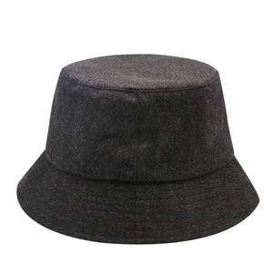 New High Quality Embroidered Logo Wool Fabric Bucket Hat Unisex Outdoor Fisherman Hat - Product Image 3