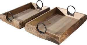 ถาดเสิร์ฟทำจากไม้อเนกประสงค์ทรงสี่เหลี่ยมทำด้วยมือพร้อมที่จับสำหรับตกแต่งบ้านและร้านอาหาร - Product Image 3