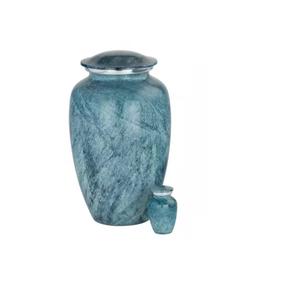 โกศทองเหลืองพร้อมเคลือบสีน้ำตาลเข้มและเคลือบสีเงินพร้อมขี้เถ้าจากธรรมชาติสำหรับงานศพ - Product Image 2