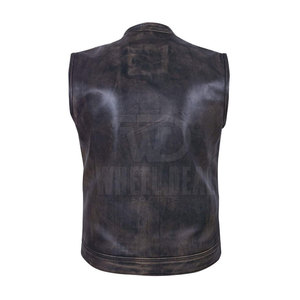 High Quality Stylish Classic Design Leather <b>Vest</b> For Adults Custom Made Durable Pu Leather <b>Vest</b> - Product Image 5